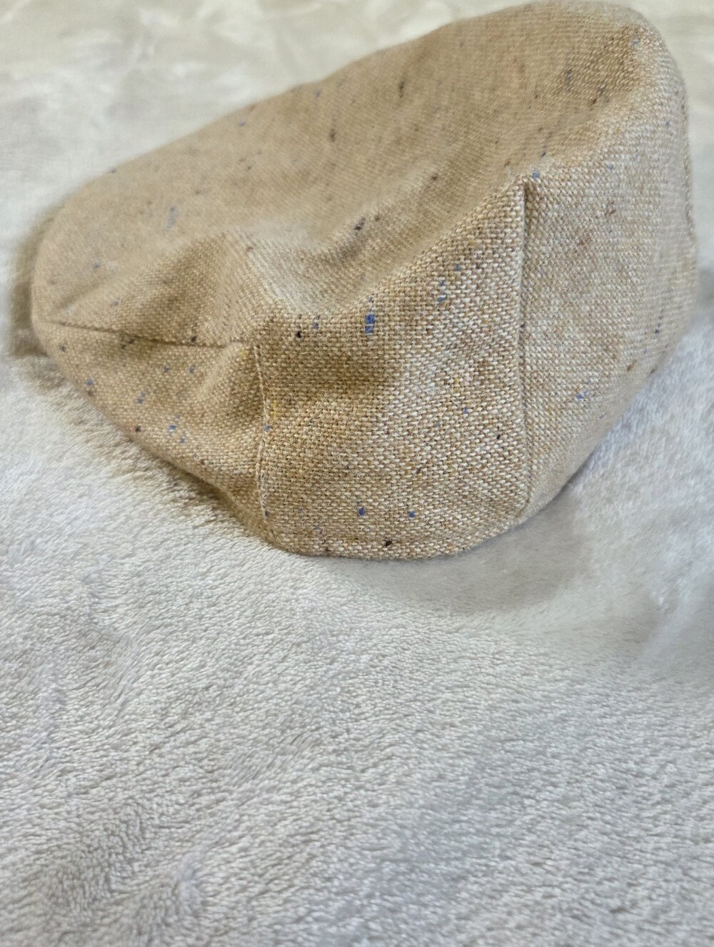 JANGOUL Speckled Tweed Newsboy Cap in Beige 54cm Wool Blend - Picture 2 of 4